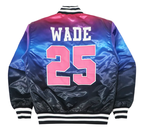 MEN PINK/BLUE DWAYNE WADE HIGH SCHOOL ALT SATIN JACKET