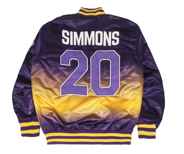 MEN PURPLE/ YELLOW SIMMON HIGH SCHOOL SATIN JACKET