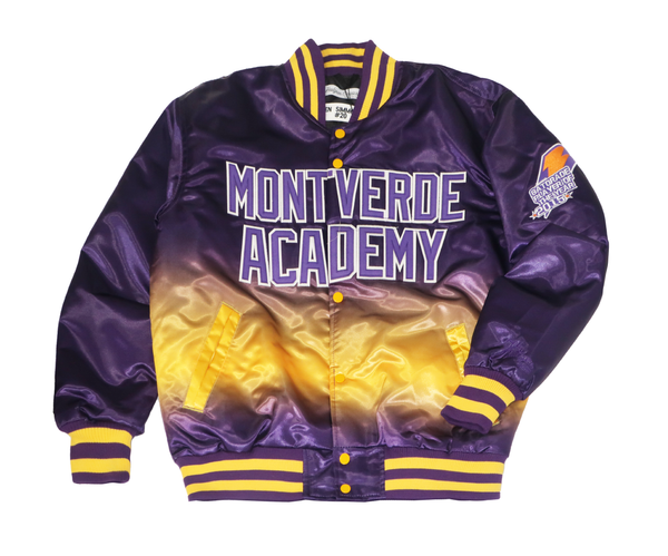 MEN PURPLE/ YELLOW SIMMON HIGH SCHOOL SATIN JACKET