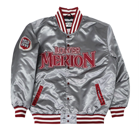 MEN SILVER KOBE HIGH SCHOOL SATIN JACKET