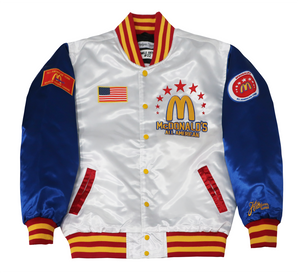 MEN RED/WHITE/BLUE/YELLOW CARMELO ANTONY HIGH SCHOOL SATIN JACKET