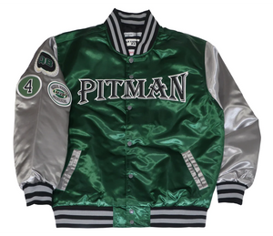 MEN GREEN COLIN KAEPERNICK PITMAN SATIN JACKET