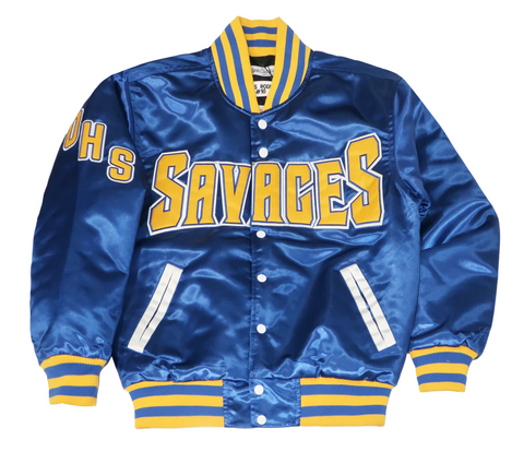 MEN BLUE/YELLOW DENNIS RODMAN HIGH SCHOOL SATIN JACKET