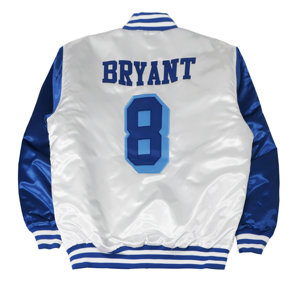 MEN WHITE & BLUE KOBE BRYANT HIGH SCHOOL SATIN JACKET