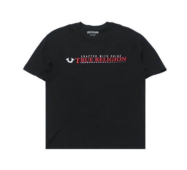 MEN BLACK/ RED ACROSS THE CHEST TRUE RELIGION TEE