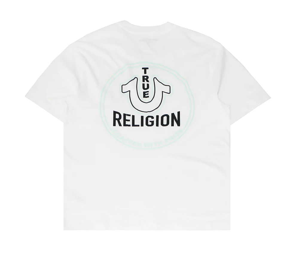 MEN WHITE TRUE U ON THE BACK TRUE RELIGION TEE