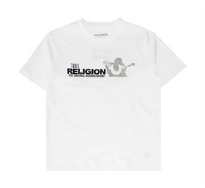 MEN WHITE BUDA PLAY GUITAR TRUE RELIGION TEE