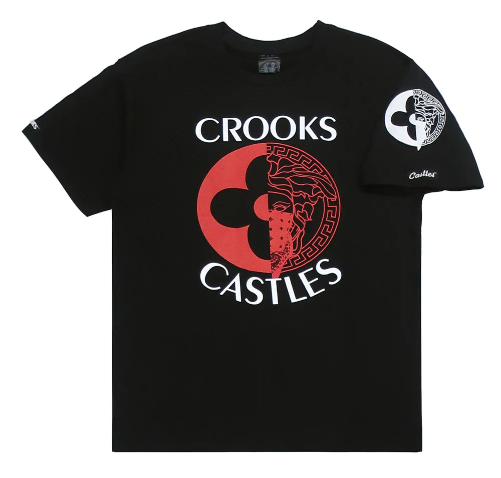 MENS BLK/RED ACE OF SPADES CROOKS & CASTLE TEE