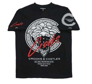 MENS BLACK CROOKS & CASTLE BANDANA TEE