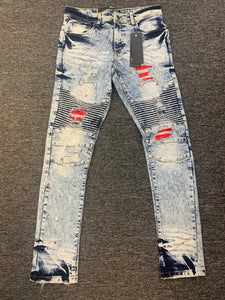 MEN RED/BLUE DENIM JEANS