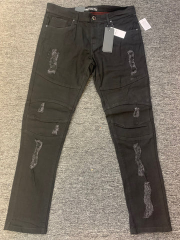 MEN JET BLACK Ripped Undercover Jeans