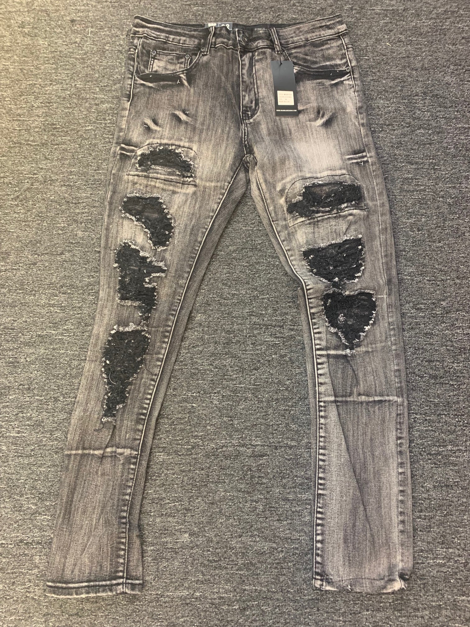 MEN BLACK WASH DESTROYED DENIM