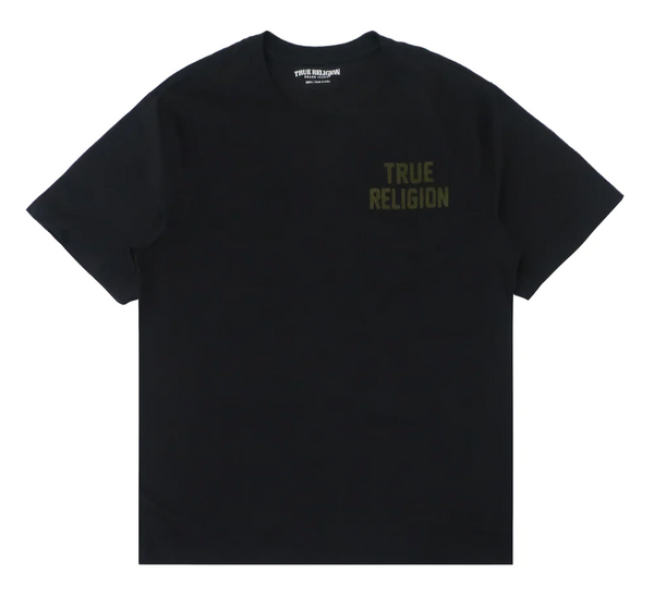 MEN BLACK/ORANGE BACK DESIGN TRUE RELIGION TEE