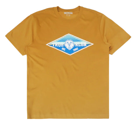 MEN YELLOW BUDA FRONT DESIGN TRUE RELIGION TEE