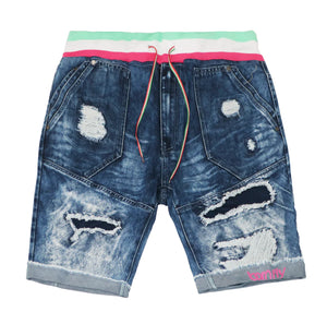 MENS BORN FLY DARK BLUE DENIM SHORTS