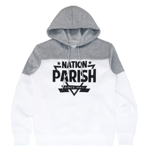 MEN PLUS SIZE GRAY/ WHITE PARISH HOODIE