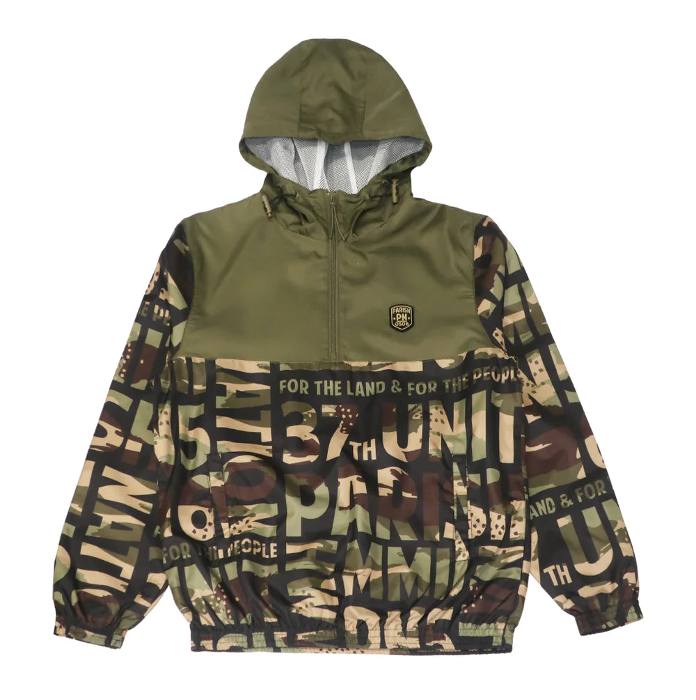 MEN PLUS SIZE CAMO PARISH WINDBREAKER JACKET