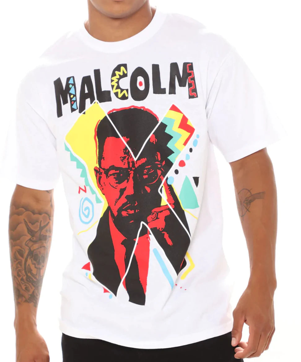 Men Malcolm X 90's Artist Edition White Tee