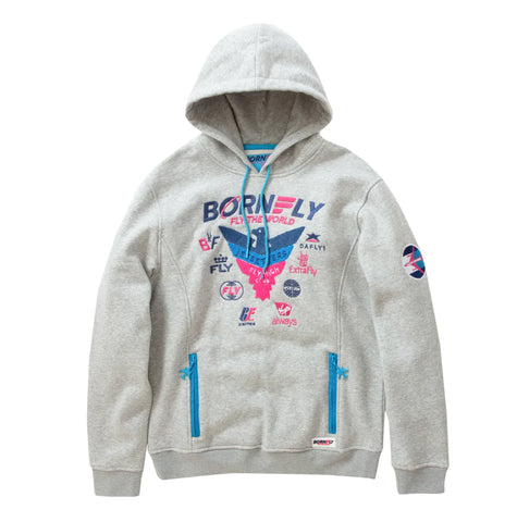 MEN BORN FLY GRAY EAGAL FLY HIGH CLUB HOODIE