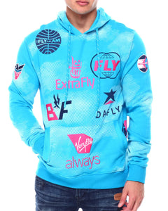 MEN BORN FLY SKY BLUE EXTRA FLY CLUB HOODIE