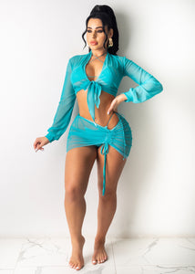 light blue Beach screen sunscreen suit (excluding bikini)