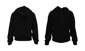 MEN SOLID BLACK ZIP UP HOODIE