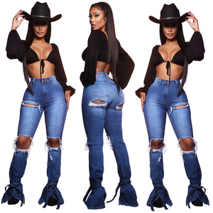 Leg strap Fashion jeans