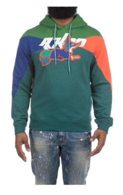 MEN GREEN/ BLUE AKOO ZIG ZAG HOODIE