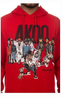 MEN RED AKOO CREW HOODIE