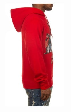 MEN RED AKOO CREW HOODIE