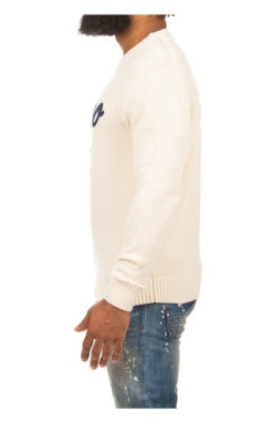 MEN AKOO WHISPER WHITE SCRIPT SWEATER