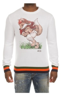 MEN WHITE/ RED AKOO QB SNEAK SWEATER