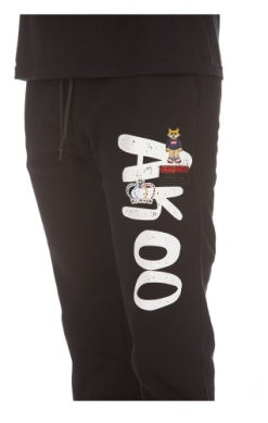 MEN BLACK AKOO DECORATED SWEATS