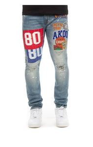 MEN AKOO BLUE CROWN JEAN