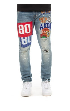 MEN AKOO BLUE CROWN JEAN