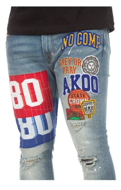 MEN AKOO BLUE CROWN JEAN