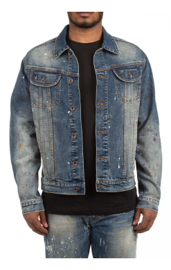 MEN AKOO BLUE   RUN ALONE DENIM JACKET