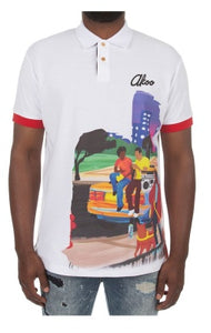 MEN AKOO WHITE SOIL SS POLO SHIRT