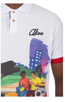 MEN AKOO WHITE SOIL SS POLO SHIRT