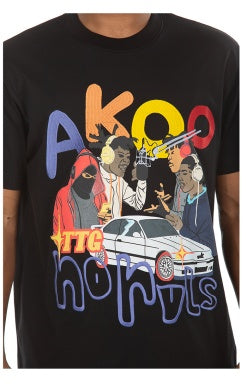 MEN AKOO BLACK  STU CREW SS KNIT  TEE