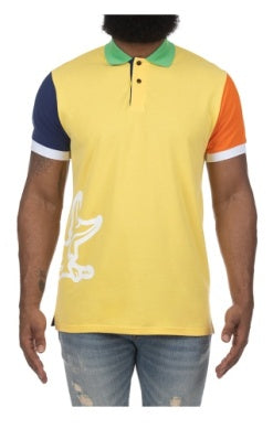 MEN AKOO YELLOW PRISM SS POLO SHIRT