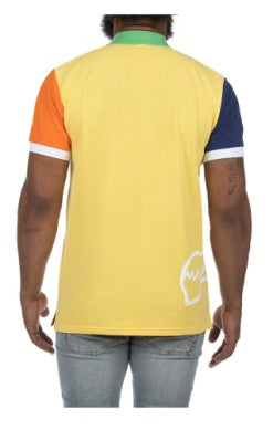 MEN AKOO YELLOW PRISM SS POLO SHIRT