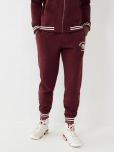 MEN TRUE RELIGION BURGUNDY TR ALUMNI JOGGERS