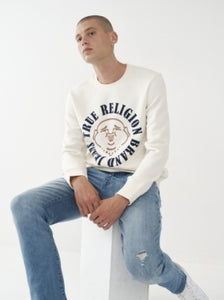 MEN TRUE RELIGION WINTER WHITE DOORBUSTER SWEATSHIRT