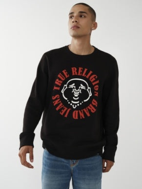 MEN TRUE RELIGION JET BLACK DOORBUSTER SWEATSHIRT