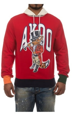 MEN ACKOO RED SLICK WORK HOODIE