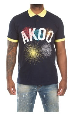 MEN AKOO BLUE BIG BANG SS POLO SHIRT