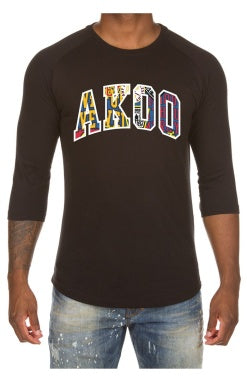 MEN AKOO BLACK MOTTOS RAGLAN TEE