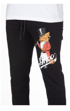 MEN AKOO BLACK SLICK SWEATPANTS