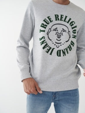 MEN TRUE RELIGION GRAY DOORBUSTER SWEATSHIRT